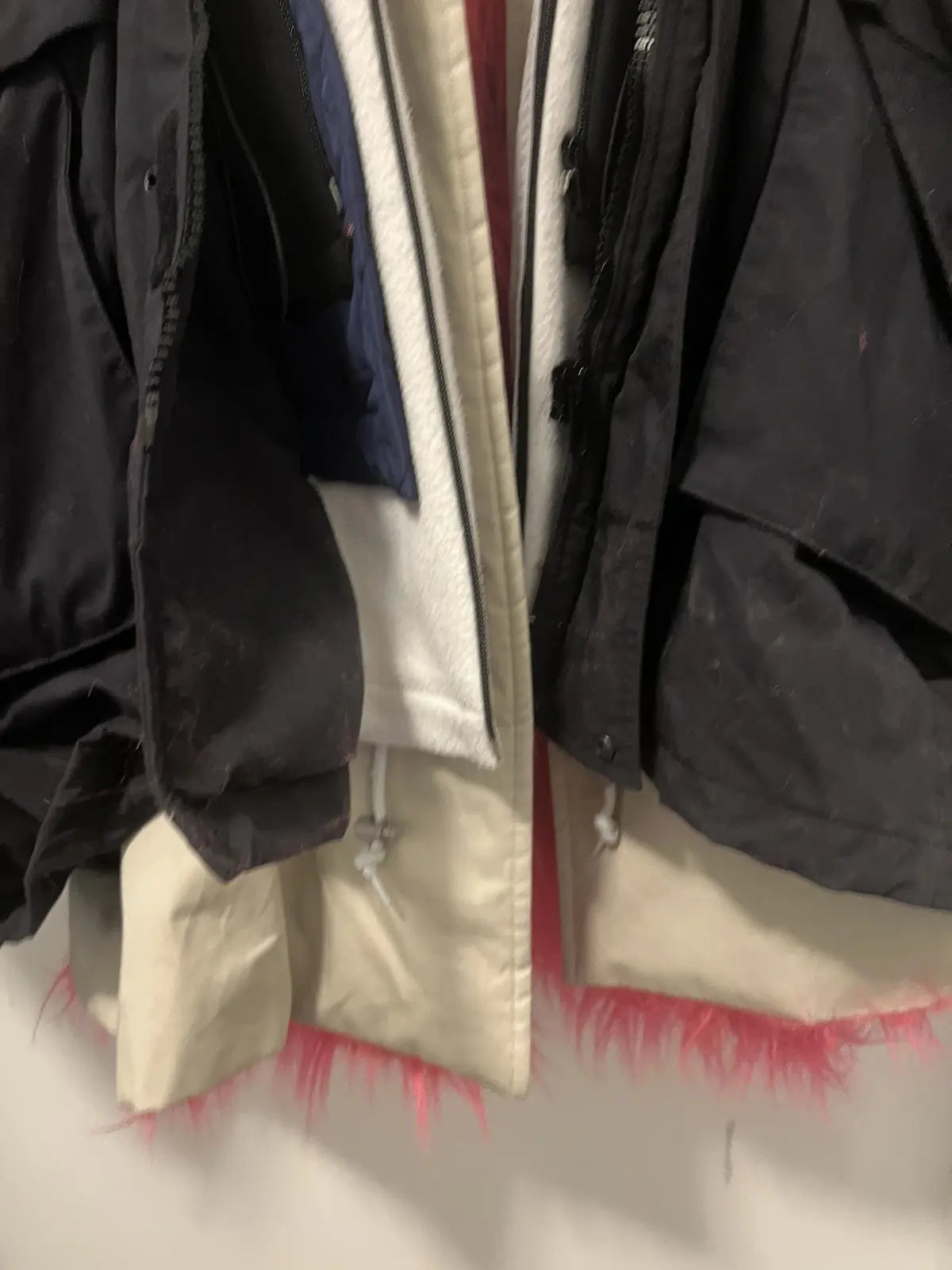 Balenciaga 18FW Pink Fur 7 Layer Parka Sample