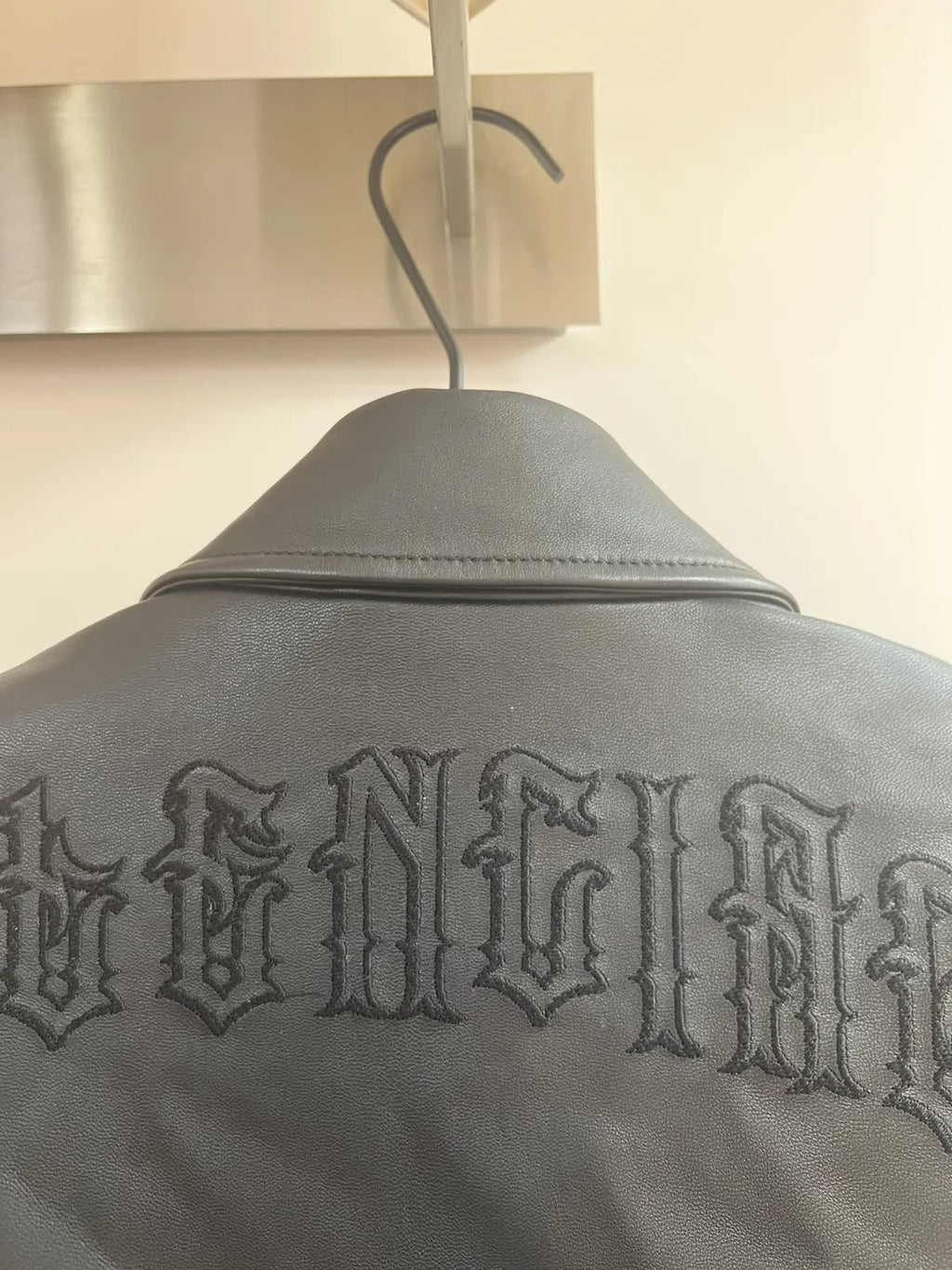 Balenciaga 19SS Lamb Skin Shoulder Pad Leather Jacket