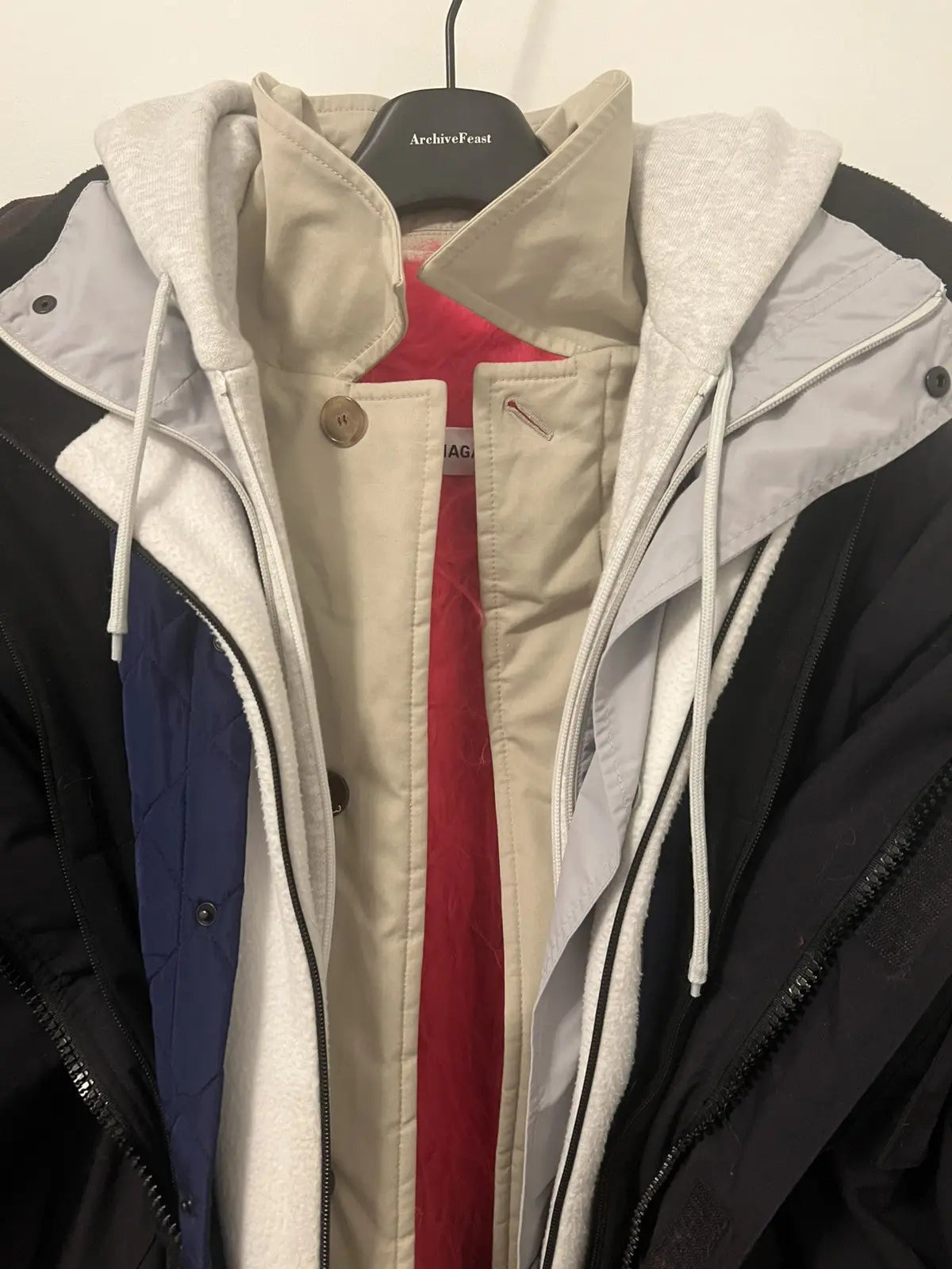 Balenciaga 18FW Pink Fur 7 Layer Parka Sample