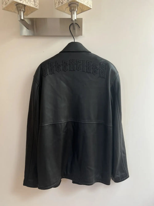 Balenciaga 19SS Lamb Skin Shoulder Pad Leather Jacket