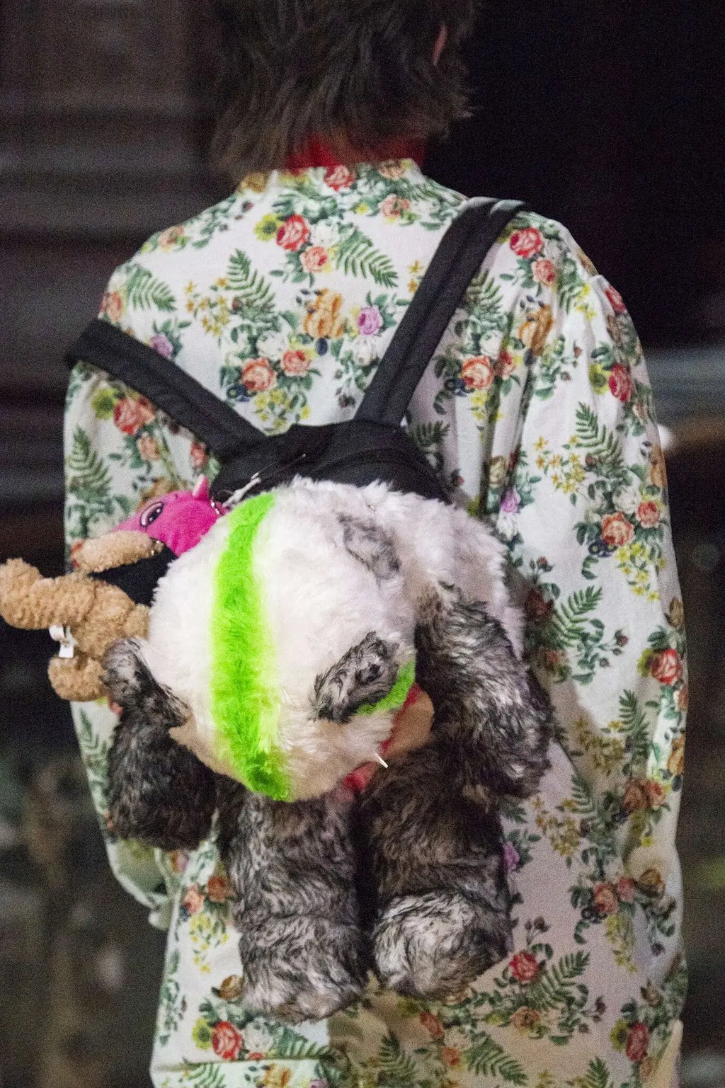 Vetements 19FW White Mohair Anarchy Bear Backpack