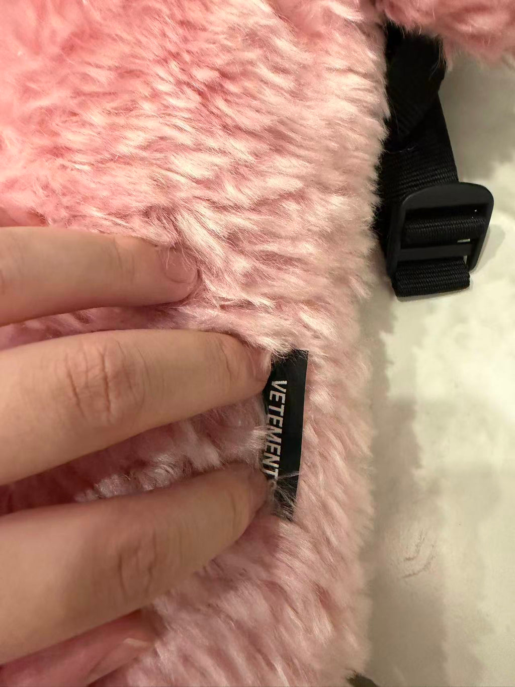 Vetements 19FW Pink Mohair Anarchy Backpack