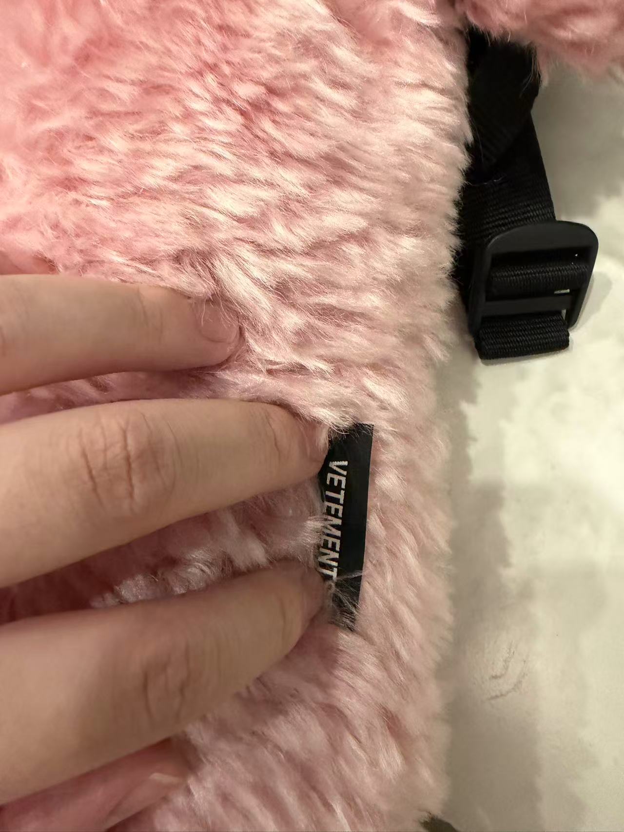 Vetements 19FW Pink Mohair Anarchy Backpack