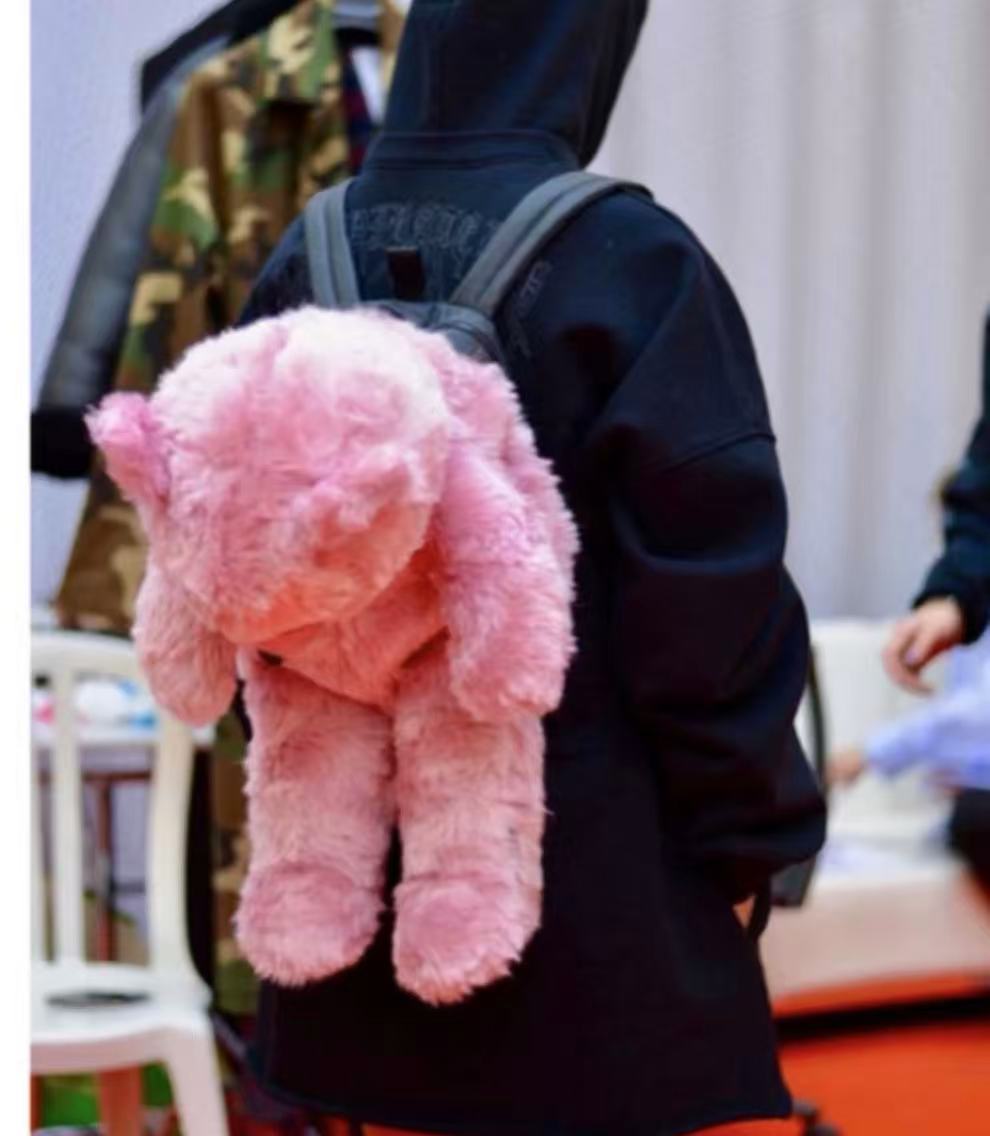 Vetements 19FW Pink Mohair Anarchy Backpack