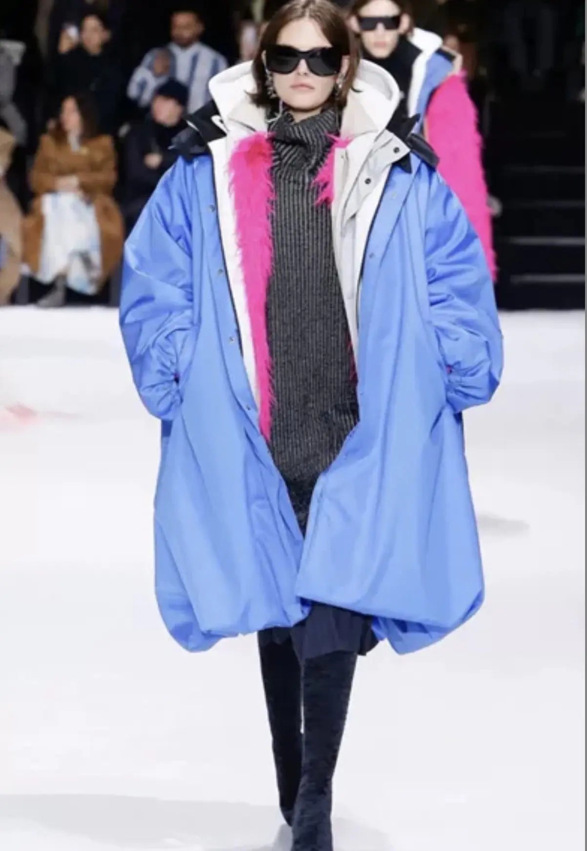 Balenciaga 18FW Pink Fur 7 Layer Parka Sample