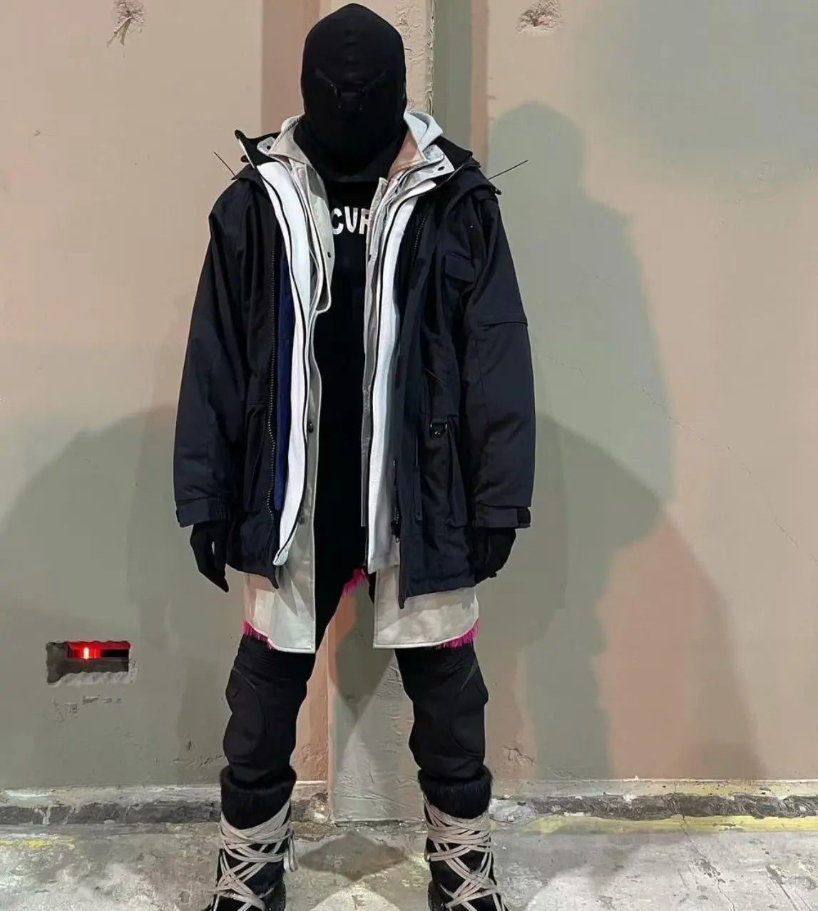 Balenciaga 18FW Pink Fur 7 Layer Parka Sample